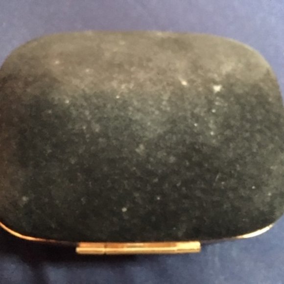 Vintage Morgan Taylor Black Velvet Hard Case Evening Purse Crossbody 4.5x2x3.5 - Picture 11 of 12